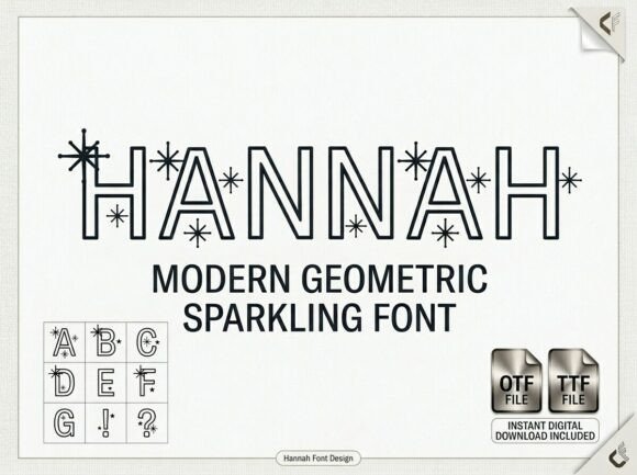 Hannah: A Mid-Century Geometric Display Font for Modern Projects